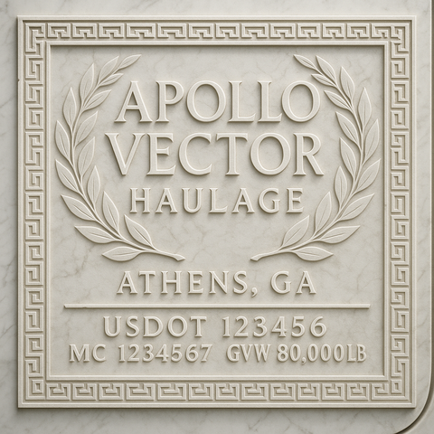 Custom Truck Door Lettering Sticker Decal Signs With Company Name, Location, USDOT, MC, CA, KYU, GVW & More | Create Your Own USDOT Truck Door Sign