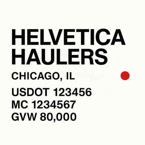 Custom Truck Door Lettering Sticker Decal Signs With Company Name, Location, USDOT, MC, CA, KYU, GVW & More | Create Your Own USDOT Truck Door Sign