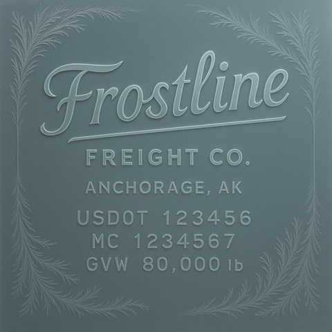 Custom Truck Door Lettering Sticker Decal Signs With Company Name, Location, USDOT, MC, CA, KYU, GVW & More | Create Your Own USDOT Truck Door Sign