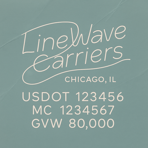 Custom Truck Door Lettering Sticker Decal Signs With Company Name, Location, USDOT, MC, CA, KYU, GVW & More | Create Your Own USDOT Truck Door Sign