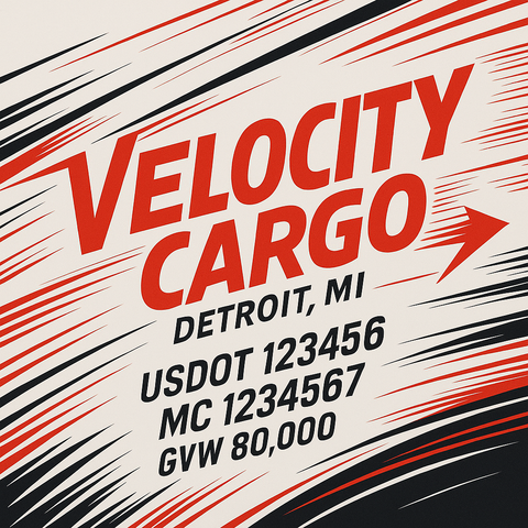 Custom Truck Door Lettering Sticker Decal Signs With Company Name, Location, USDOT, MC, CA, KYU, GVW & More | Create Your Own USDOT Truck Door Sign