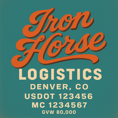 Custom Truck Door Lettering Sticker Decal Signs With Company Name, Location, USDOT, MC, CA, KYU, GVW & More | Create Your Own USDOT Truck Door Sign