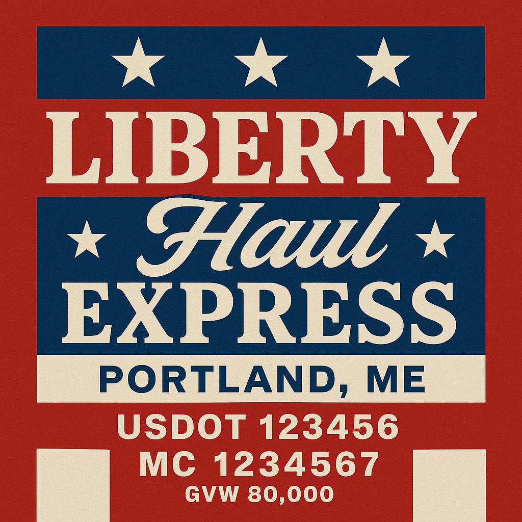 Custom Truck Door Lettering Sticker Decal Signs With Company Name, Location, USDOT, MC, CA, KYU, GVW & More | Create Your Own USDOT Truck Door Sign