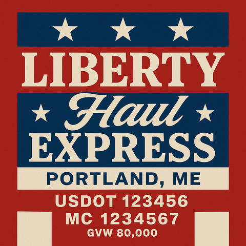 Custom Truck Door Lettering Sticker Decal Signs With Company Name, Location, USDOT, MC, CA, KYU, GVW & More | Create Your Own USDOT Truck Door Sign