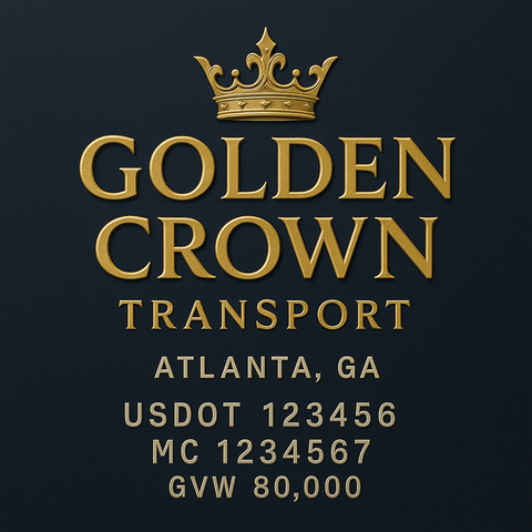 Custom Truck Door Lettering Sticker Decal Signs With Company Name, Location, USDOT, MC, CA, KYU, GVW & More | Create Your Own USDOT Truck Door Sign