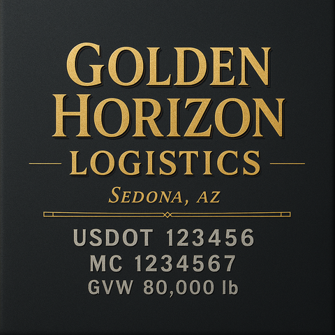 Custom Truck Door Lettering Sticker Decal Signs With Company Name, Location, USDOT, MC, CA, KYU, GVW & More | Create Your Own USDOT Truck Door Sign