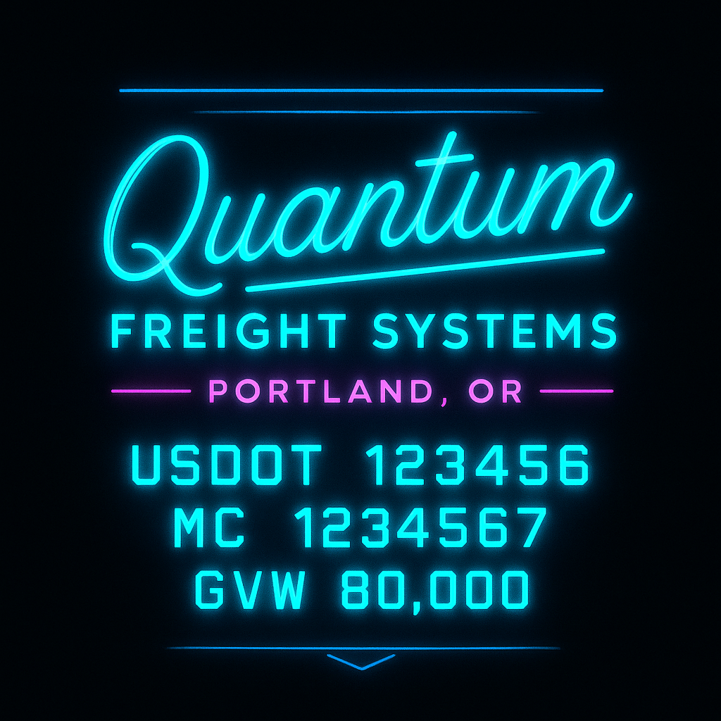 Custom Truck Door Lettering Sticker Decal Signs With Company Name, Location, USDOT, MC, CA, KYU, GVW & More | Create Your Own USDOT Truck Door Sign