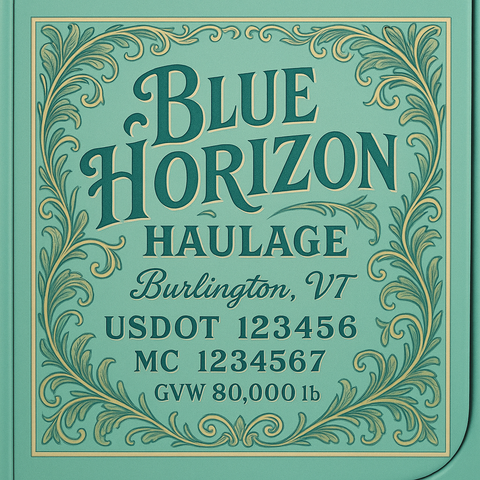 Custom Truck Door Lettering Sticker Decal Signs With Company Name, Location, USDOT, MC, CA, KYU, GVW & More | Create Your Own USDOT Truck Door Sign