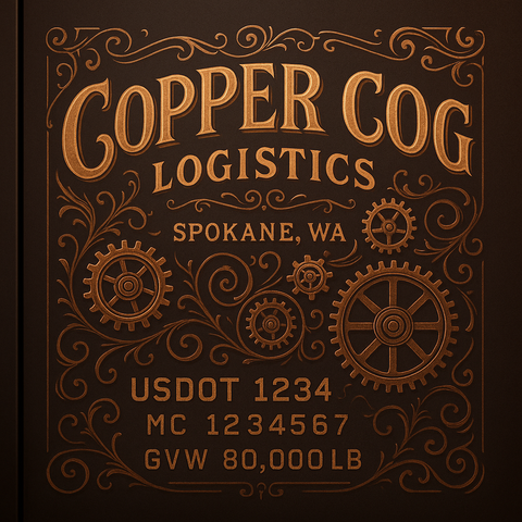 Custom Truck Door Lettering Sticker Decal Signs With Company Name, Location, USDOT, MC, CA, KYU, GVW & More | Create Your Own USDOT Truck Door Sign