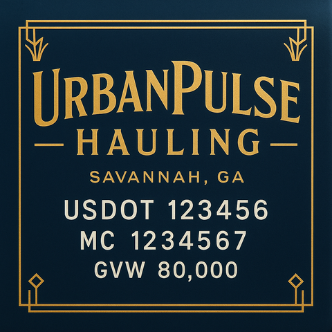 Custom Truck Door Lettering Sticker Decal Signs With Company Name, Location, USDOT, MC, CA, KYU, GVW & More | Create Your Own USDOT Truck Door Sign