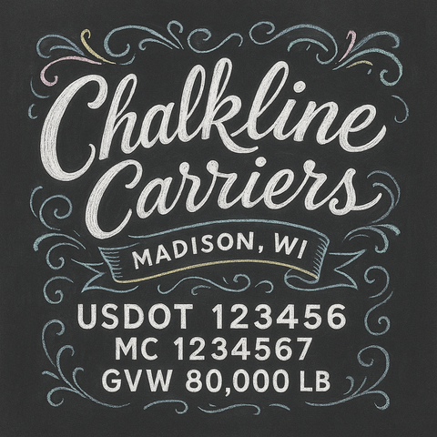 Custom Truck Door Lettering Sticker Decal Signs With Company Name, Location, USDOT, MC, CA, KYU, GVW & More | Create Your Own USDOT Truck Door Sign