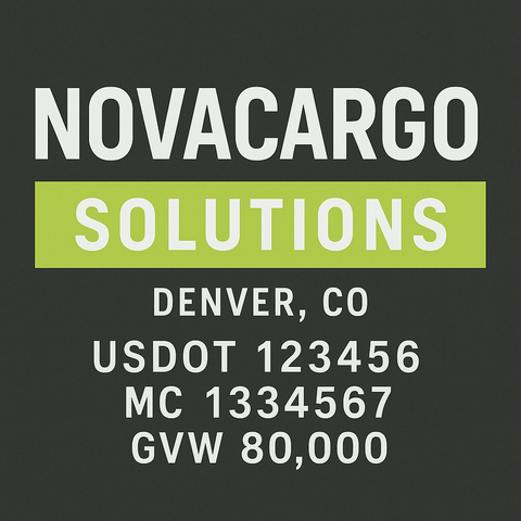 Custom Truck Door Lettering Sticker Decal Signs With Company Name, Location, USDOT, MC, CA, KYU, GVW & More | Create Your Own USDOT Truck Door Sign