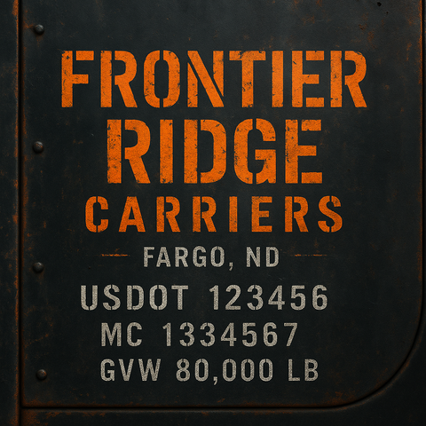 Custom Truck Door Lettering Sticker Decal Signs With Company Name, Location, USDOT, MC, CA, KYU, GVW & More | Create Your Own USDOT Truck Door Sign