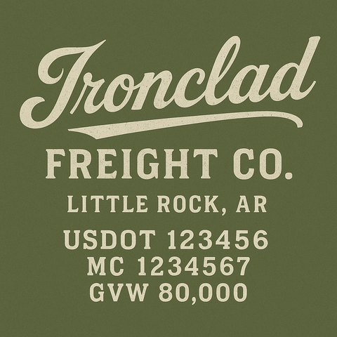 Custom Truck Door Lettering Sticker Decal Signs With Company Name, Location, USDOT, MC, CA, KYU, GVW & More | Create Your Own USDOT Truck Door Sign