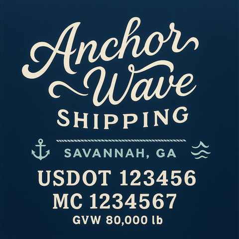 Custom Truck Door Lettering Sticker Decal Signs With Company Name, Location, USDOT, MC, CA, KYU, GVW & More | Create Your Own USDOT Truck Door Sign