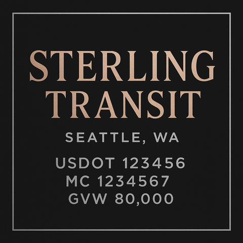 Custom Truck Door Lettering Sticker Decal Signs With Company Name, Location, USDOT, MC, CA, KYU, GVW & More | Create Your Own USDOT Truck Door Sign