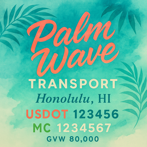 Custom Truck Door Lettering Sticker Decal Signs With Company Name, Location, USDOT, MC, CA, KYU, GVW & More | Create Your Own USDOT Truck Door Sign