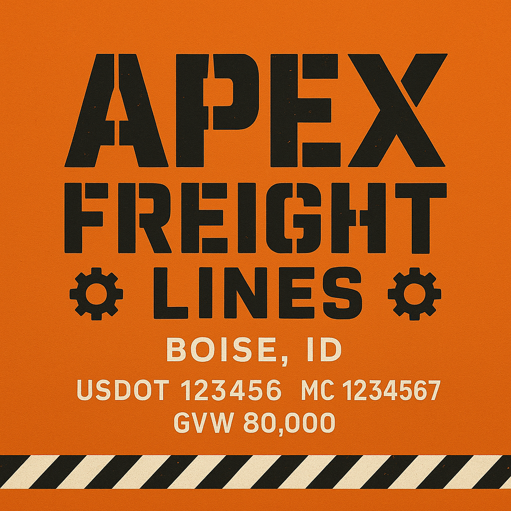 Custom Truck Door Lettering Sticker Decal Signs With Company Name, Location, USDOT, MC, CA, KYU, GVW & More | Create Your Own USDOT Truck Door Sign