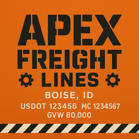 Custom Truck Door Lettering Sticker Decal Signs With Company Name, Location, USDOT, MC, CA, KYU, GVW & More | Create Your Own USDOT Truck Door Sign