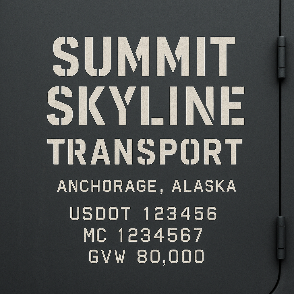 Custom Truck Door Lettering Sticker Decal Signs With Company Name, Location, USDOT, MC, CA, KYU, GVW & More | Create Your Own USDOT Truck Door Sign