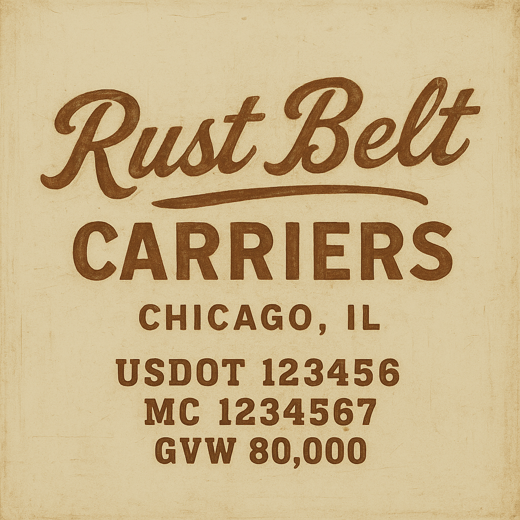 Custom Truck Door Lettering Sticker Decal Signs With Company Name, Location, USDOT, MC, CA, KYU, GVW & More | Create Your Own USDOT Truck Door Sign