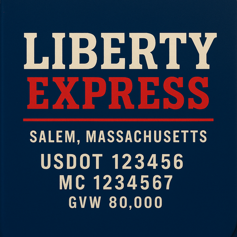 Custom Truck Door Lettering Sticker Decal Signs With Company Name, Location, USDOT, MC, CA, KYU, GVW & More | Create Your Own USDOT Truck Door Sign