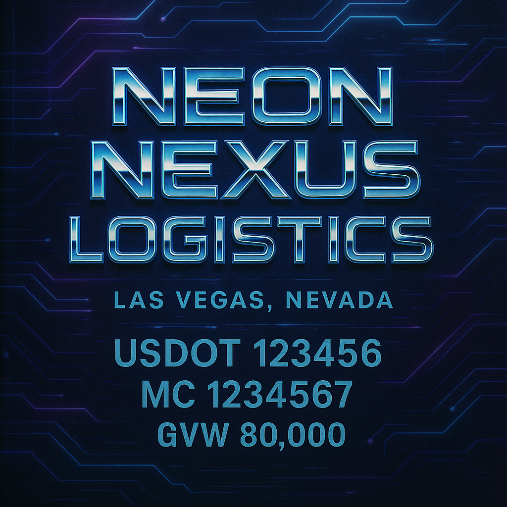 Custom Truck Door Lettering Sticker Decal Signs With Company Name, Location, USDOT, MC, CA, KYU, GVW & More | Create Your Own USDOT Truck Door Sign