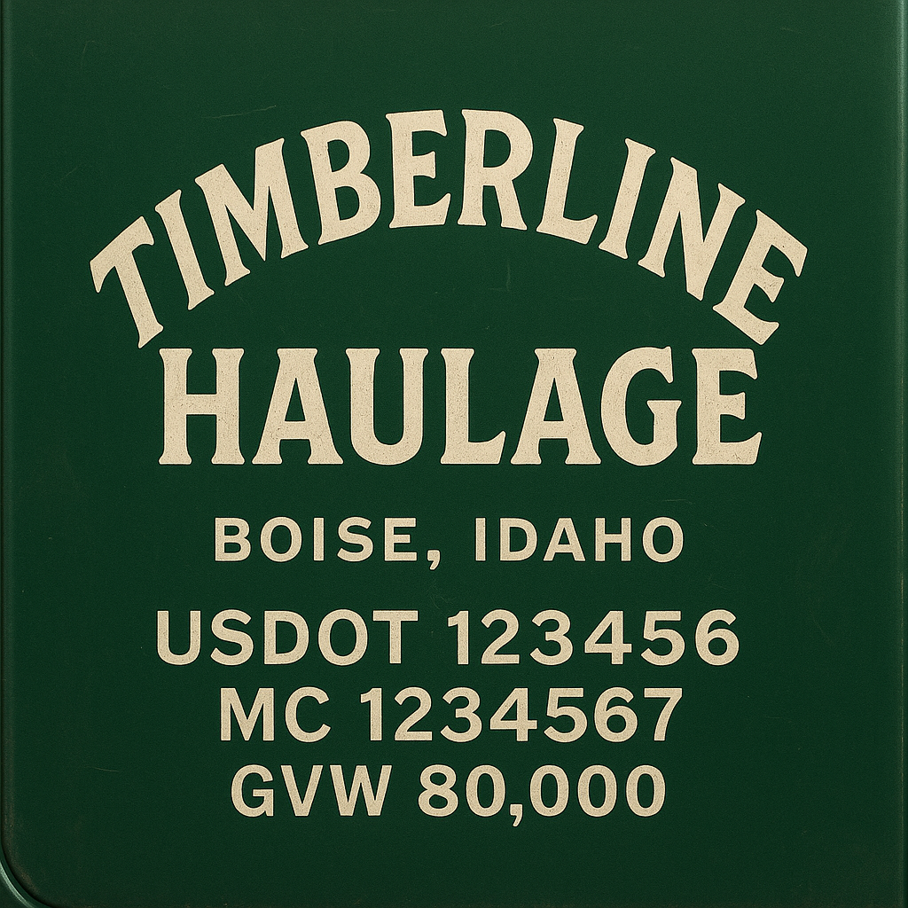 Custom Truck Door Lettering Sticker Decal Signs With Company Name, Location, USDOT, MC, CA, KYU, GVW & More | Create Your Own USDOT Truck Door Sign