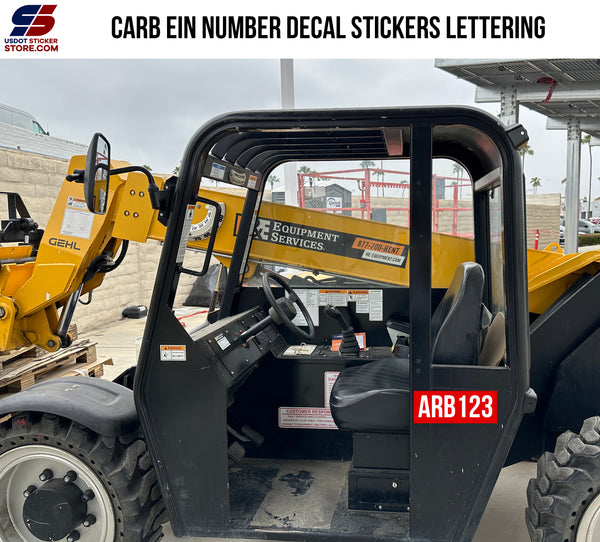 carb ein number decal