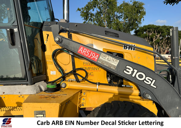 carb ein number decal lettering