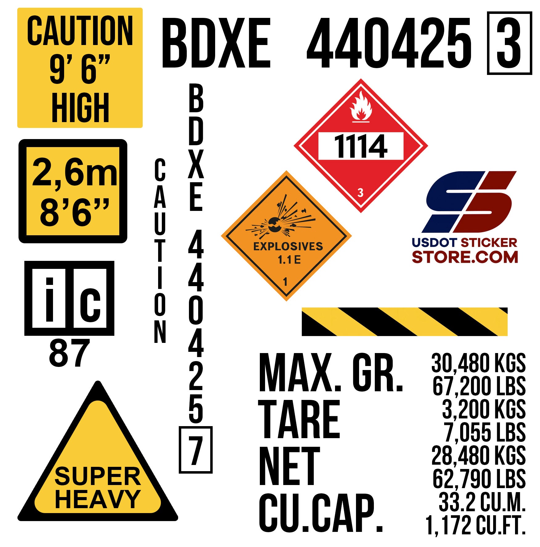 Full Shipping Container Decal Sticker Labels – USDOT Sticker Store