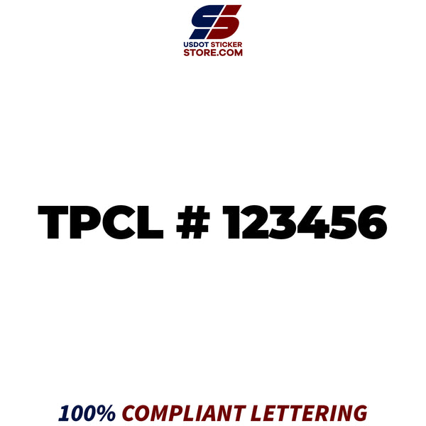 TPCL Regulation Number Decal Sticker, (Set of 2)