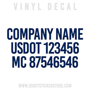 3 lines of text company name decal