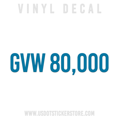 gvw number decal for semi trucks