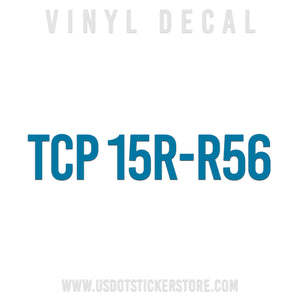 tcp number decal 