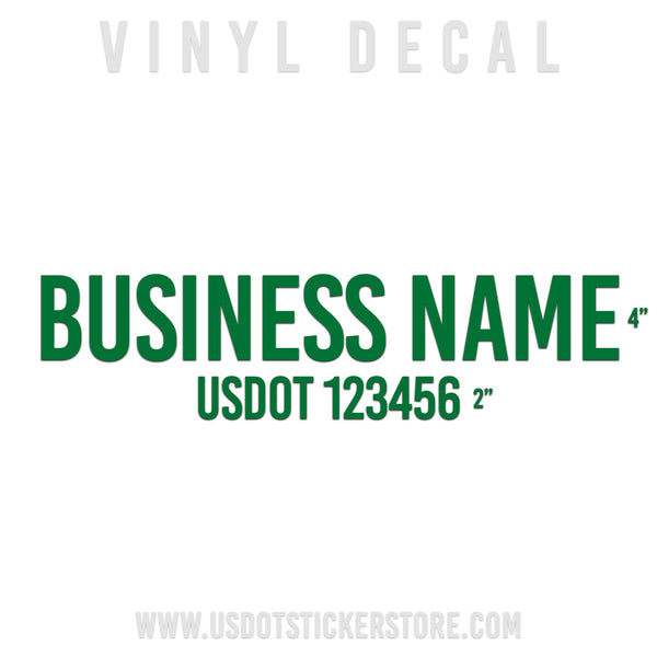 Company Name Two Line Truck Decal (USDOT), (Pair)