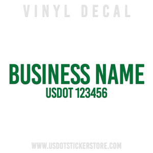 business name decal with usdot regulation number