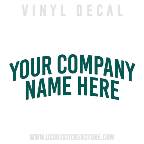 arched two line company name decal