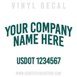 company name truck decal with usdot