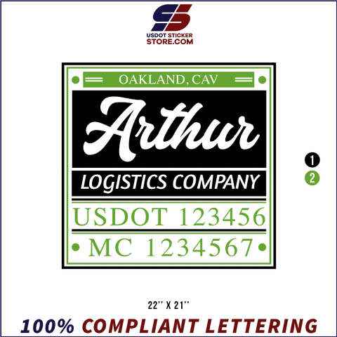 Company Name, Truck Door Decal, Location, USDOT, MC, GVW, CA