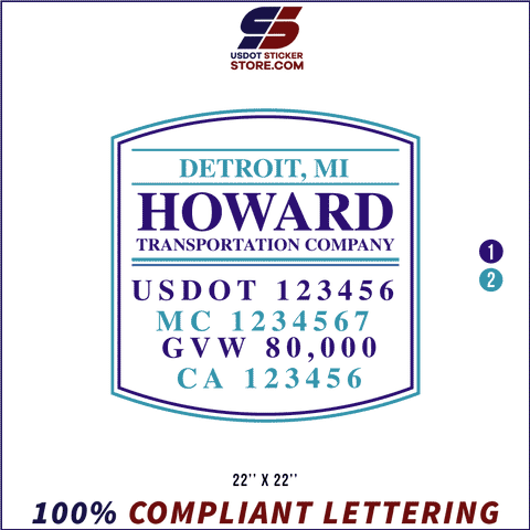 Company Name, Truck Door Decal, Location, USDOT, MC, GVW, CA