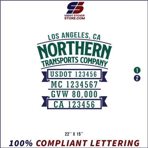 Company Name, Truck Door Decal, Location, USDOT, MC, GVW, CA