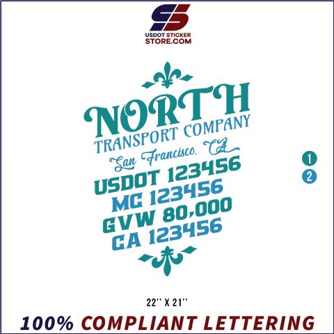 Company Name, Truck Door Decal, Location, USDOT, MC, GVW, CA