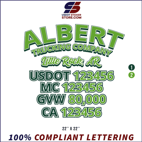 Company Name, Truck Door Decal, Location, USDOT, MC, GVW, CA