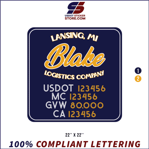 Company Name, Truck Door Decal, Location, USDOT, MC, GVW, CA