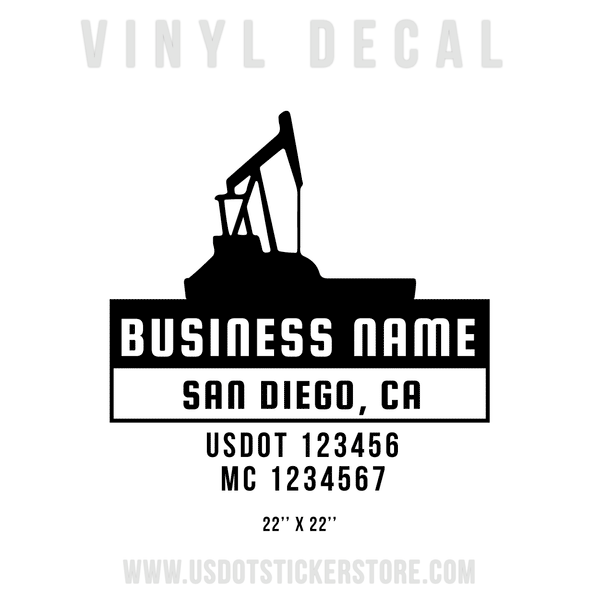 Business Name Four Line Truck Door Decal (USDOT), (Set of 2)