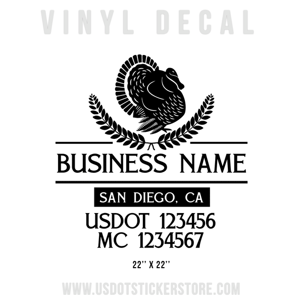 Business Name Four Line Truck Door Decal (USDOT), (Set of 2)