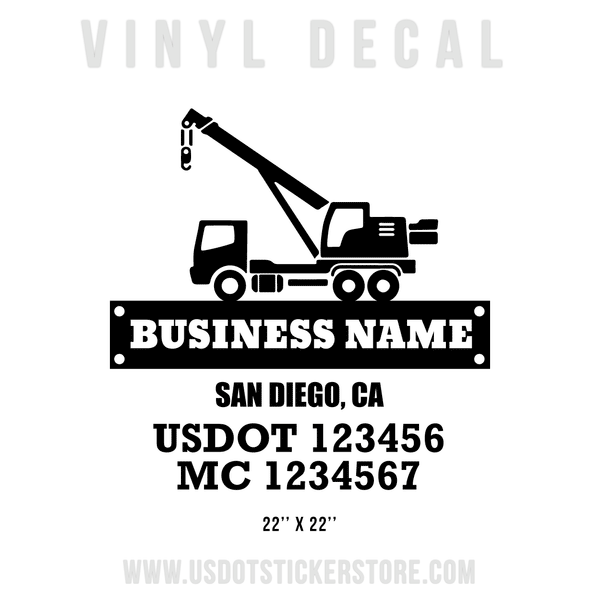 Business Name Four Line Truck Door Decal (USDOT), (Set of 2)