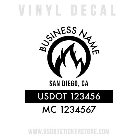 truck door decal usdot mc, gas