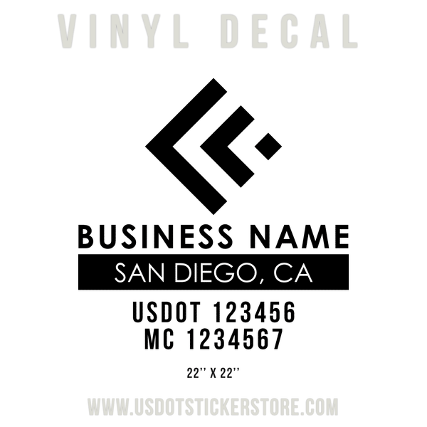 Business Name Four Line Truck Door Decal (USDOT), (Set of 2)